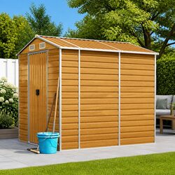 Brown Galvanised Steel Shed: Compact and Efficient Storage