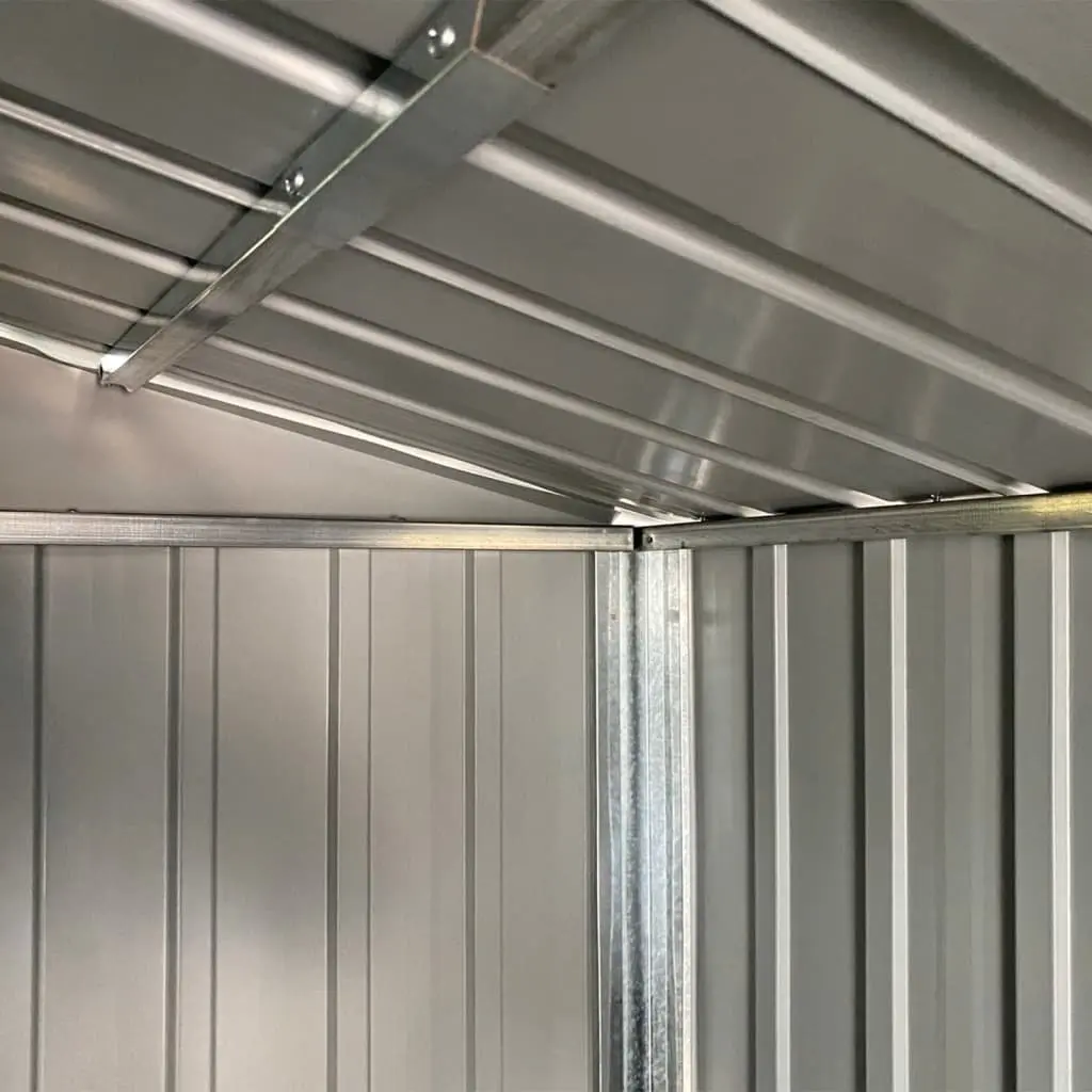 Garden Shed Outdoor Storage Brown Galvanised Steel with Ventilation Handles
