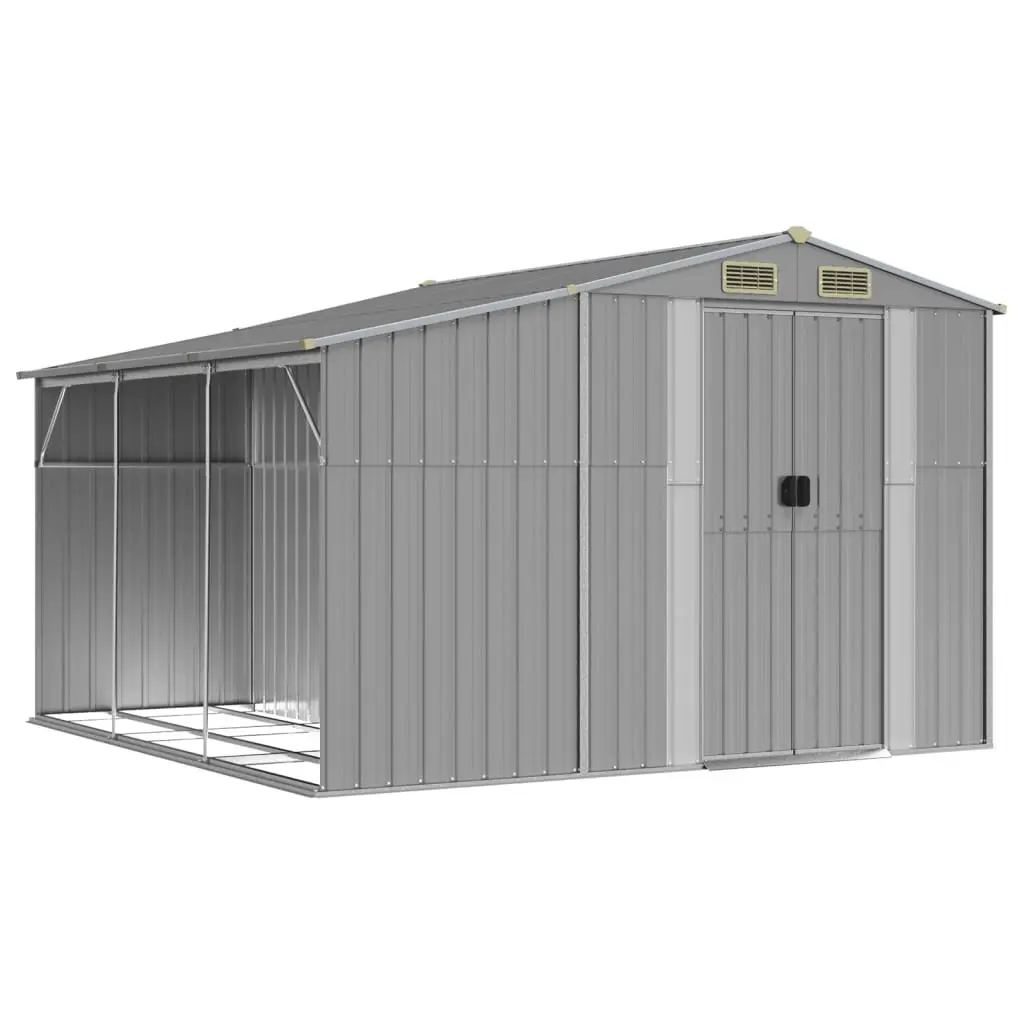 Garden Shed Metal Storage Outdoor Galvanised Steel Grey 277x279x179cm