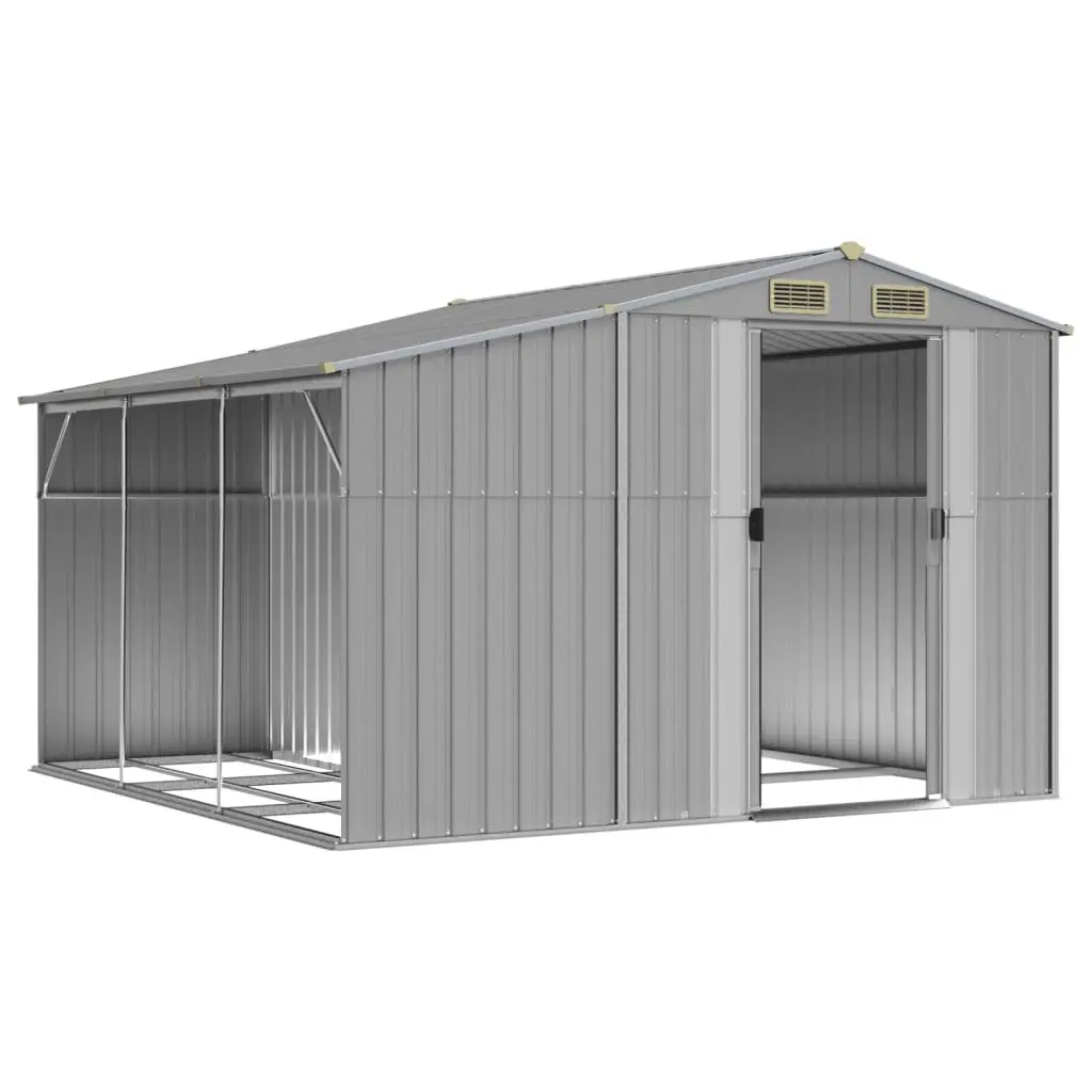 Garden Shed Metal Storage Outdoor Galvanised Steel Grey 277x279x179cm