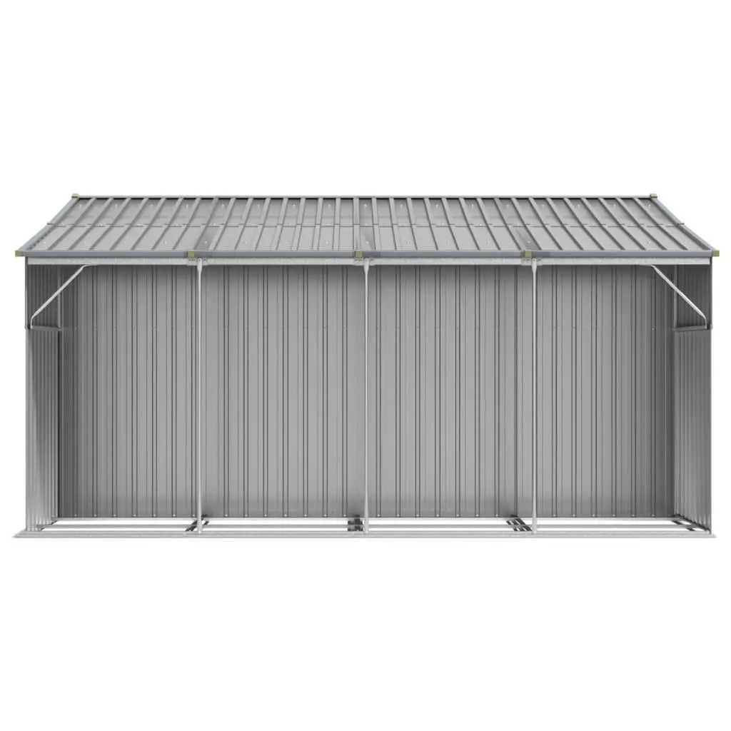 Garden Shed Grey 277x365.5x179cm Galvanised Steel Outdoor Storage Tool House