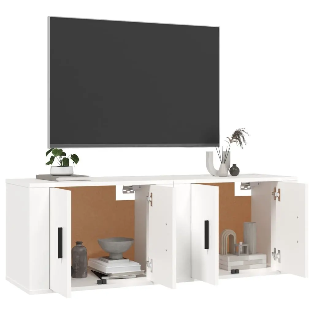 Wall-Mounted TV Cabinet in White