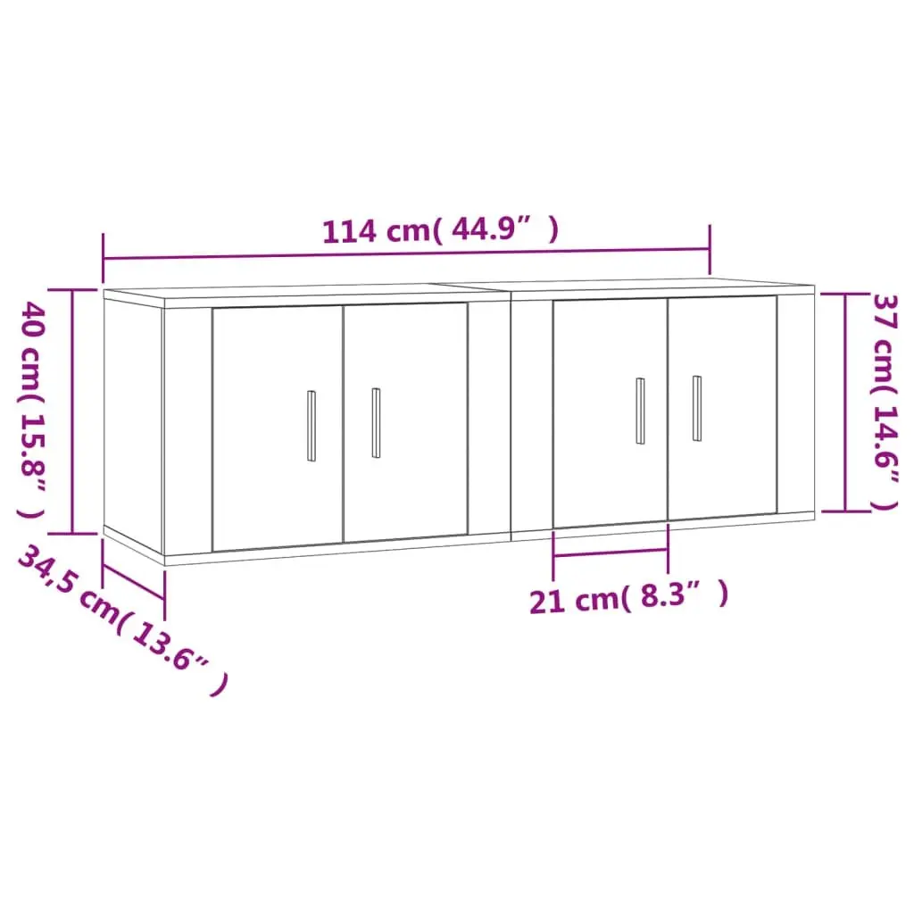 Wall-Mounted TV Cabinet in White