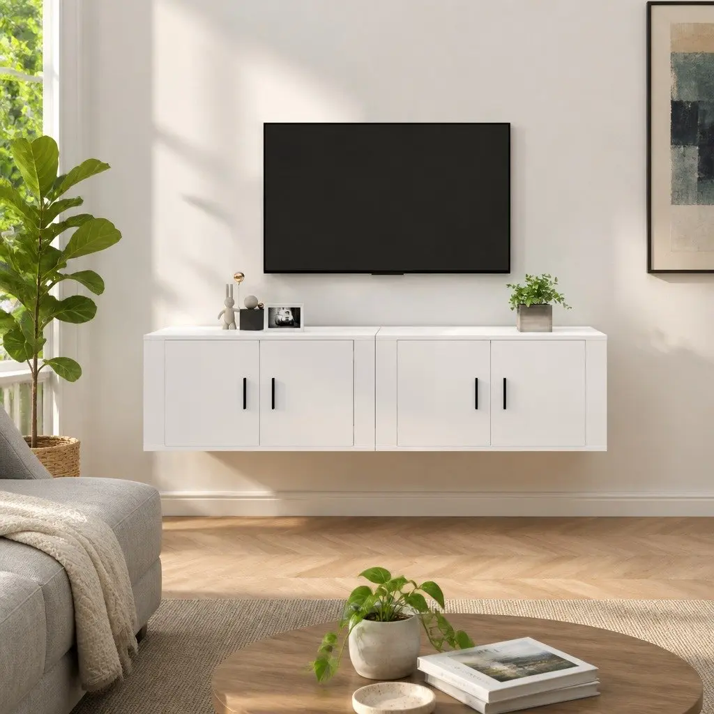 Wall-mounted TV Cabinets 2 pcs for Small Spaces