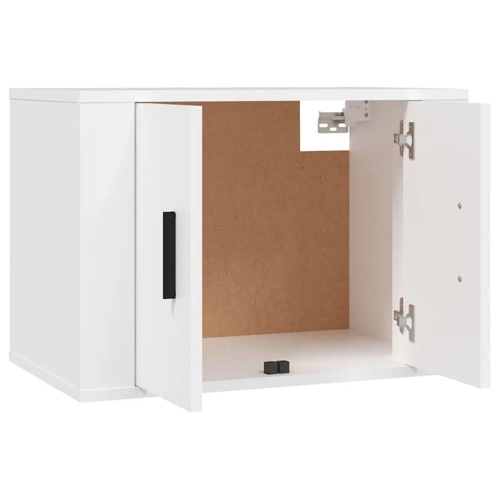 3 Piece White Engineered Wood Wall-Mounted TV Cabinet Set Storage Unit
