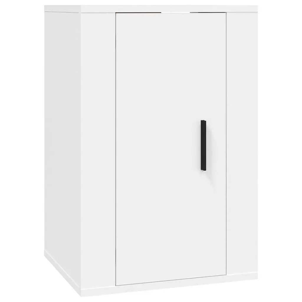 3 Piece White Engineered Wood Wall-Mounted TV Cabinet Set Storage Unit