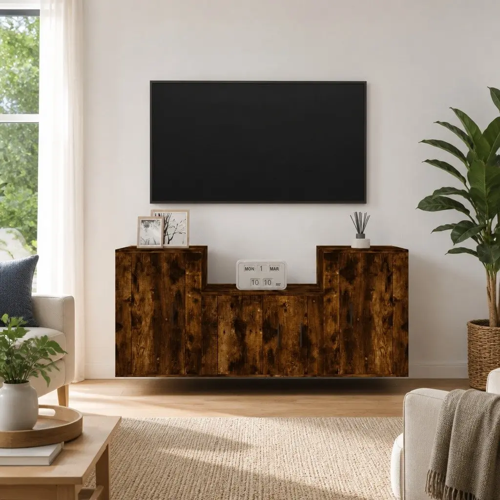 3 Piece Wall-Mounted TV Cabinet Set