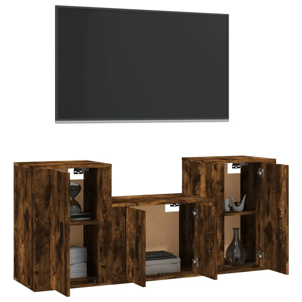 3 Piece Wall-Mounted TV Cabinet Set
