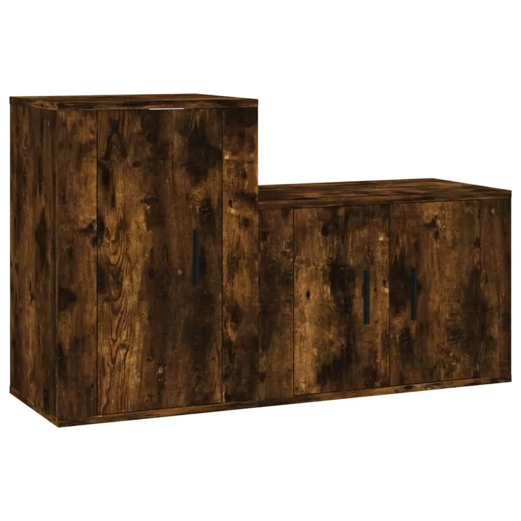 Wall-Mounted TV Cabinet Units in Brown