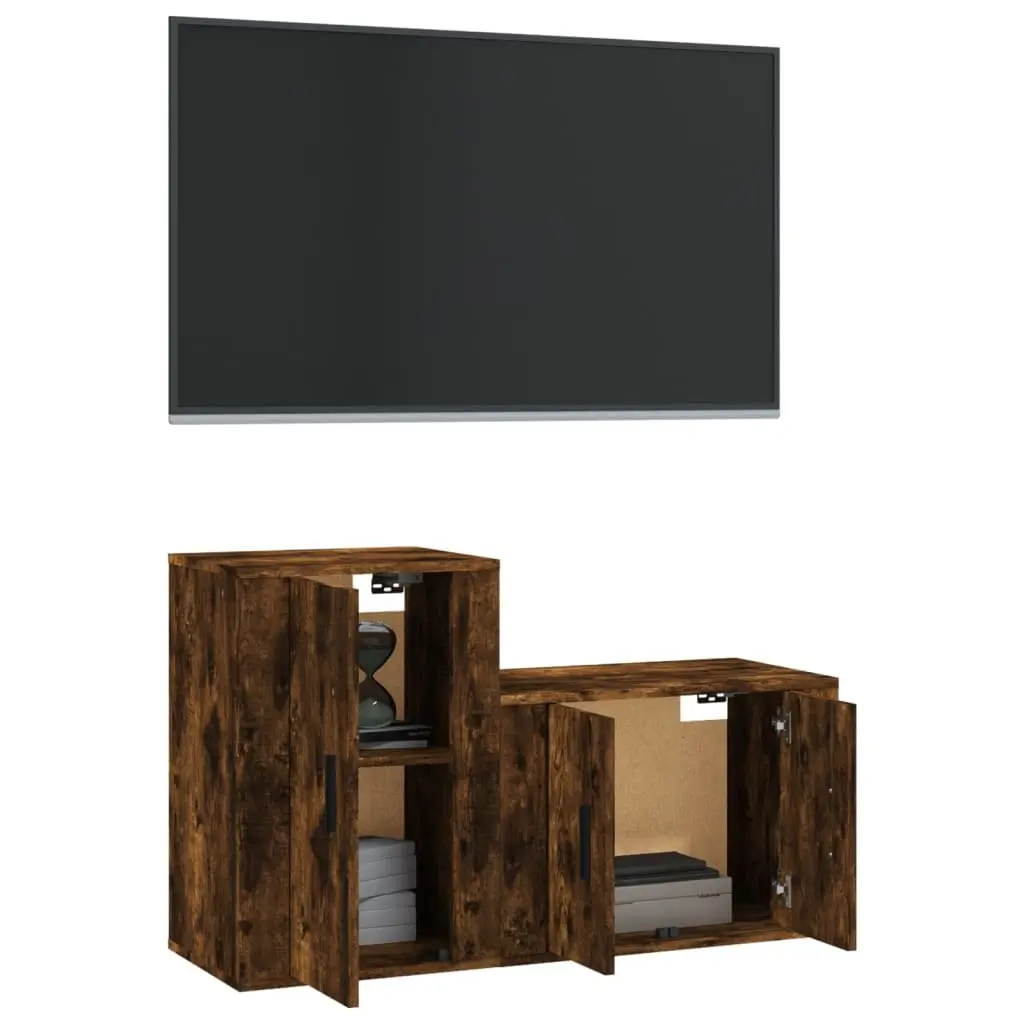 Wall-Mounted TV Cabinet Units in Brown