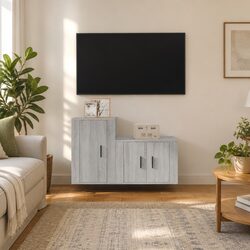 2 Piece Wall-Mounted TV Cabinet