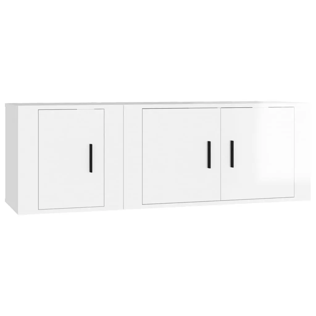Wall-Mounted TV Cabinet Set for Media Storage