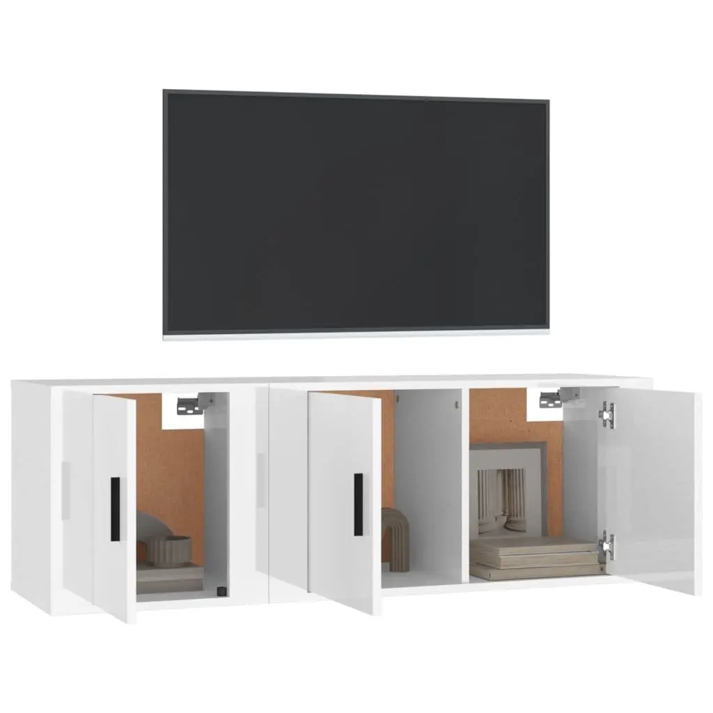 Wall-Mounted TV Cabinet Set for Media Storage