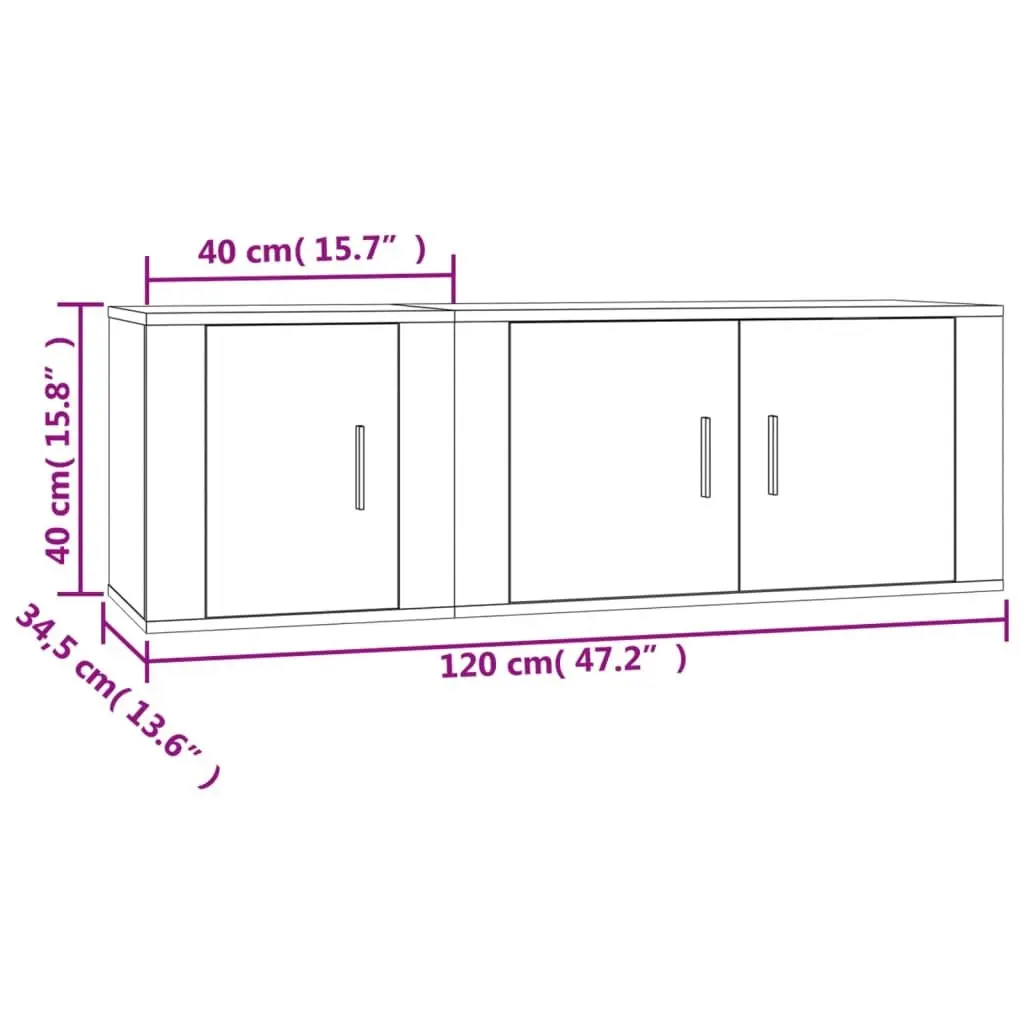 Wall-Mounted TV Cabinet Set for Media Storage