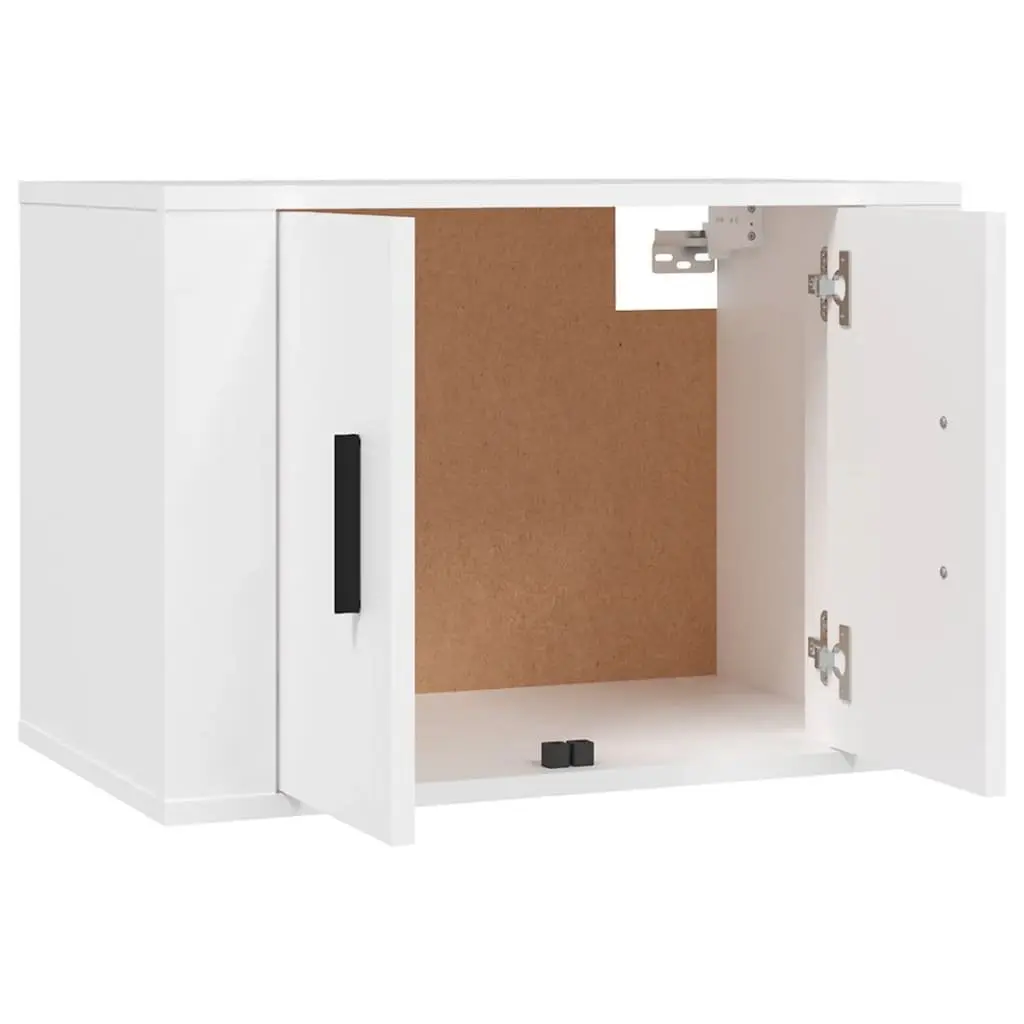 3 Piece White TV Cabinet Set with Wall Mounting