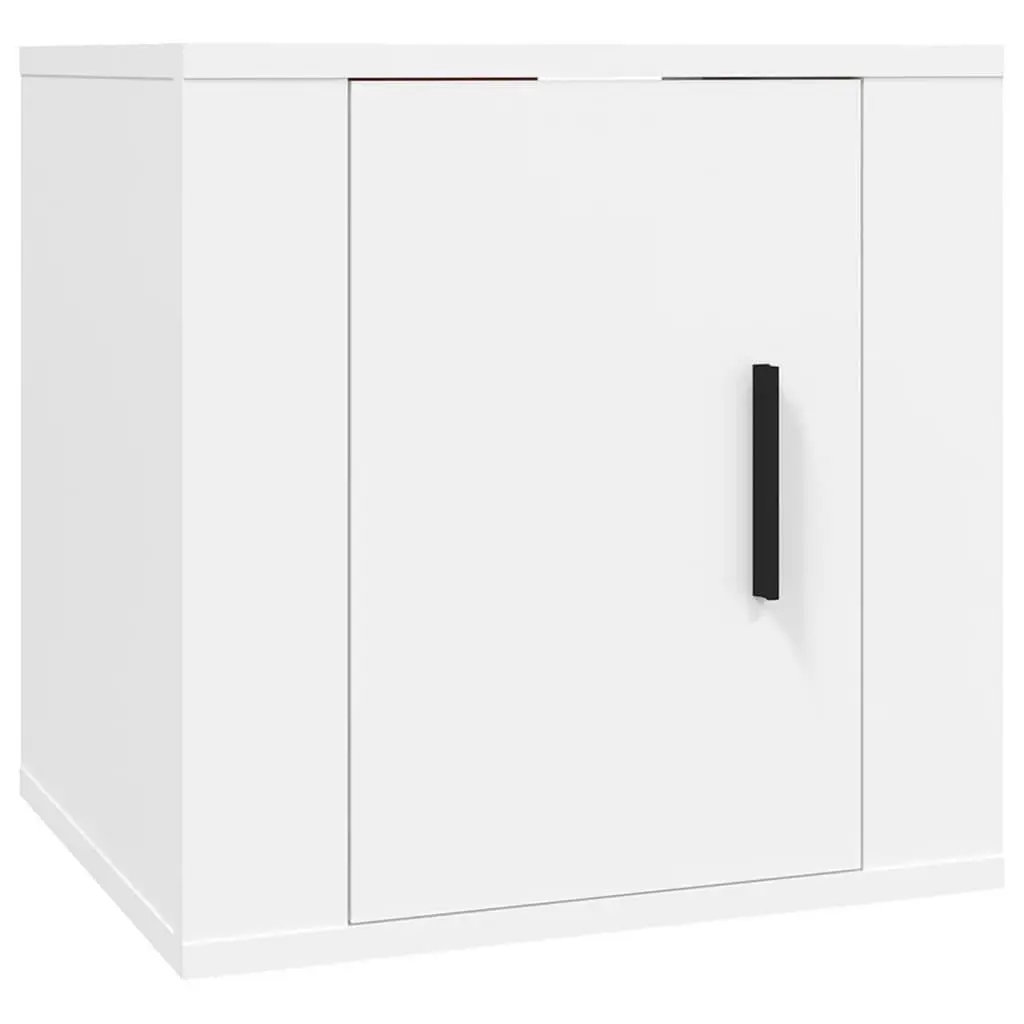 3 Piece White TV Cabinet Set with Wall Mounting
