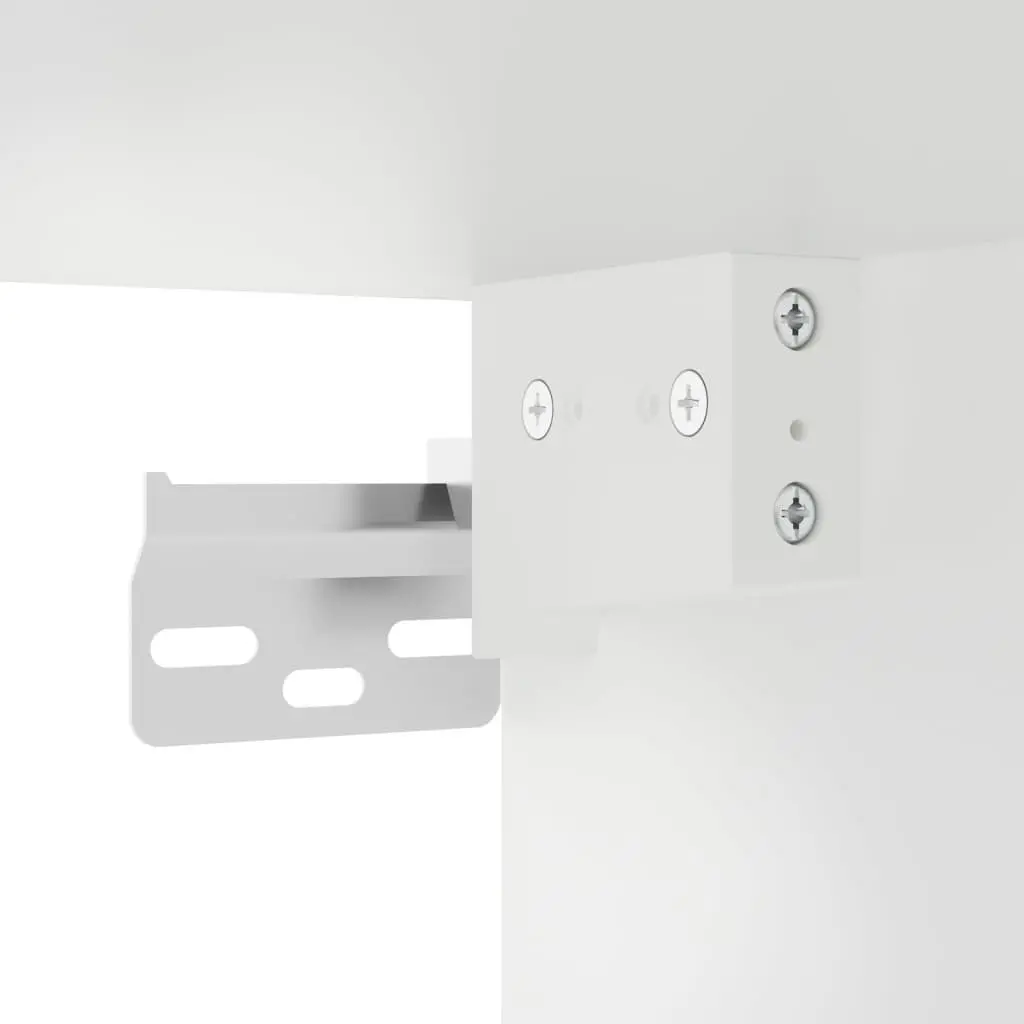 White Wall-Mounted TV Cabinet Storage Set
