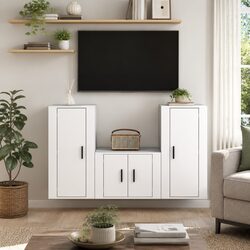 Compact 3 Piece TV Cabinet Set for Smart Storage