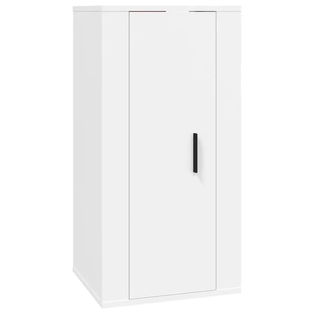TV Cabinet Set White 5 Piece Wall-Mounted Storage Unit Engineered Wood Furniture