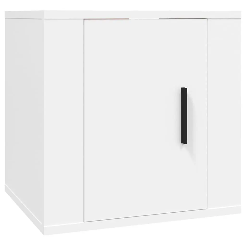 TV Cabinet Set 7 Piece White Wall-Mounted Storage Engineered Wood Unit