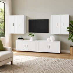 Concise and Stylish 6-Piece Wall-Mounted TV Cabinet
