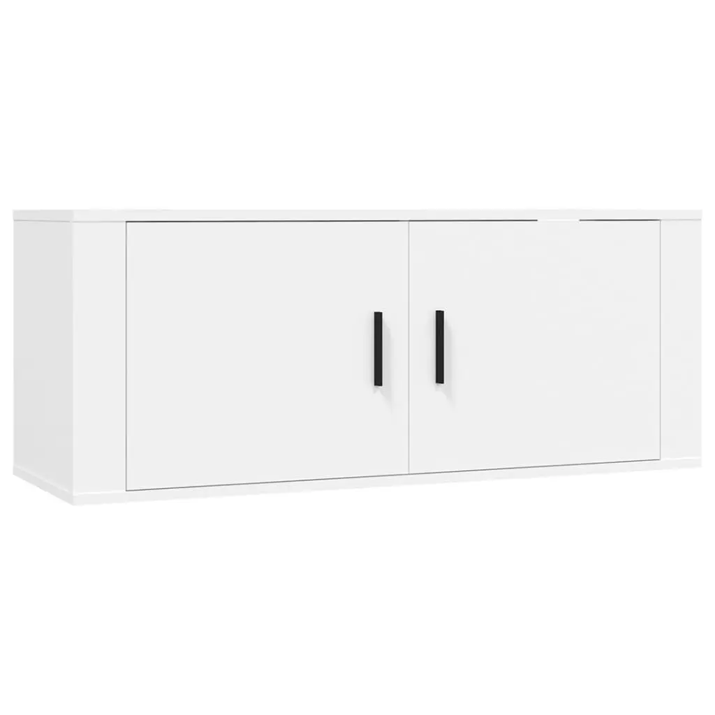 TV Cabinet Set 6 Piece White Wall-Mounted Storage Unit Living Room Furniture