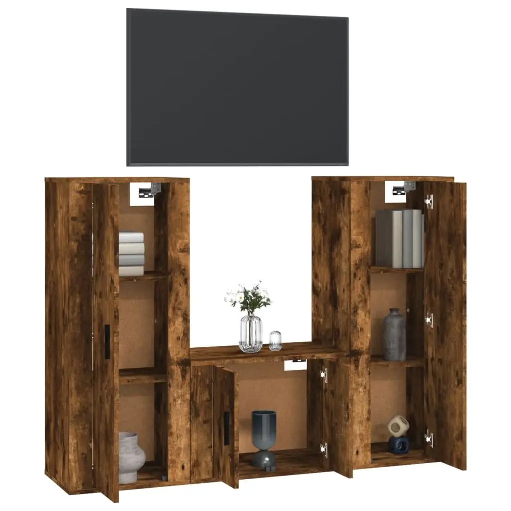 3-Piece Wall-Mounted TV Cabinet Set with Storage