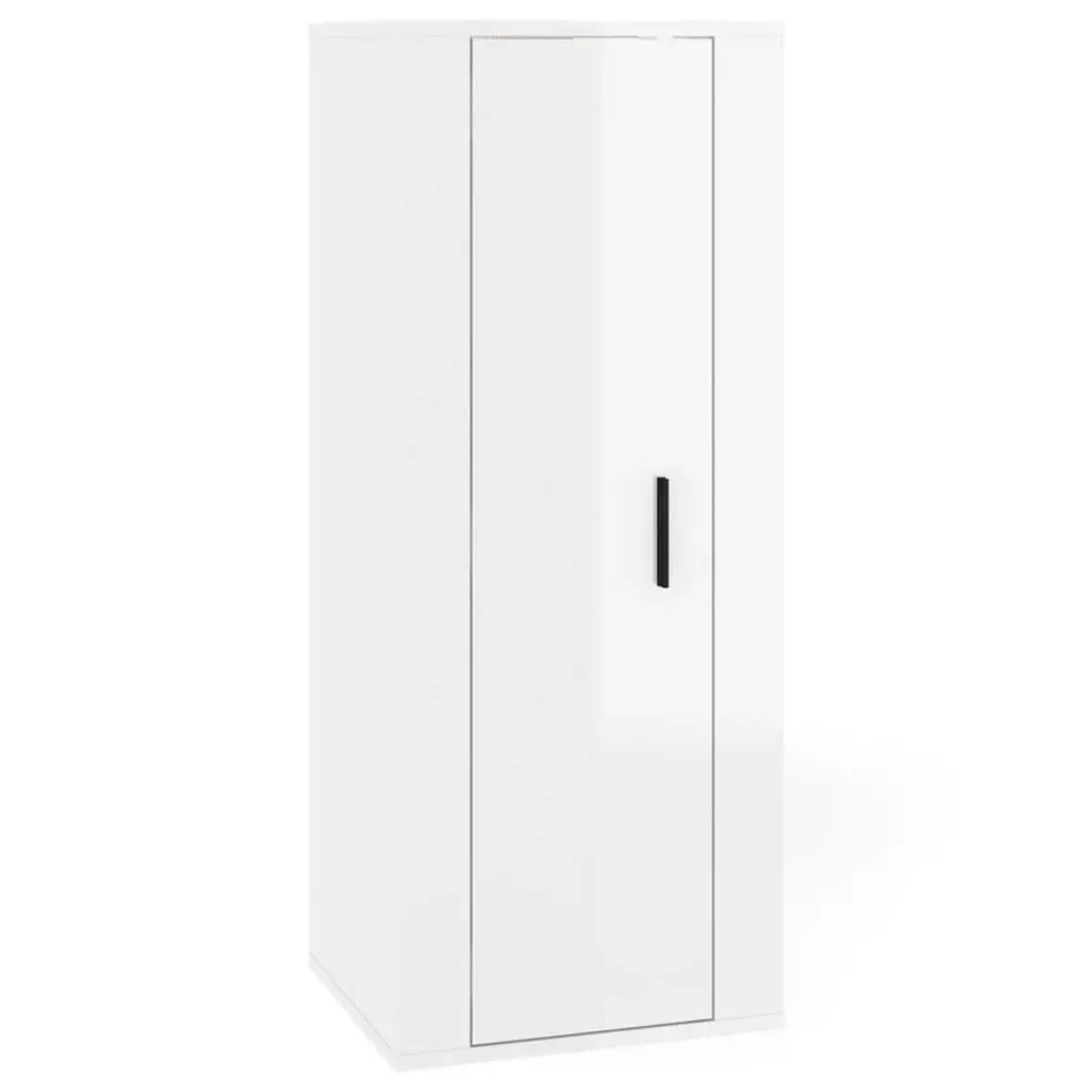 3 Piece Wall-Mounted Media Storage Unit High Gloss White TV Cabinet Set Engineered Wood