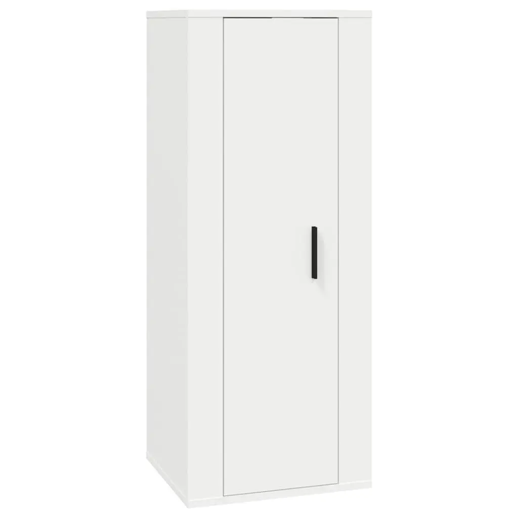 5 Piece TV Cabinet Set White Wall-Mounted Media Storage Unit Engineered Wood