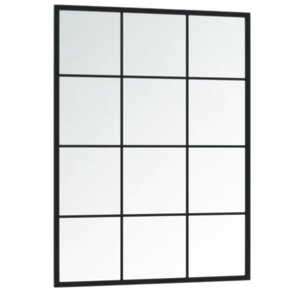 Wall Mirrors Black 80x60 cm Metal Frame 3 Piece Set Hanging Bedroom Living Room