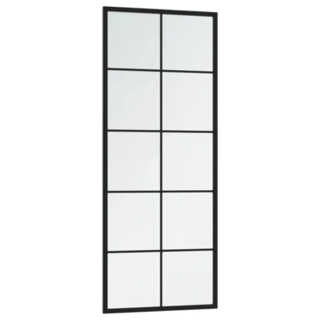 Wall Mirrors Black 100x40 cm Metal Frame 2 Piece Decorative for Bedroom Bathroom
