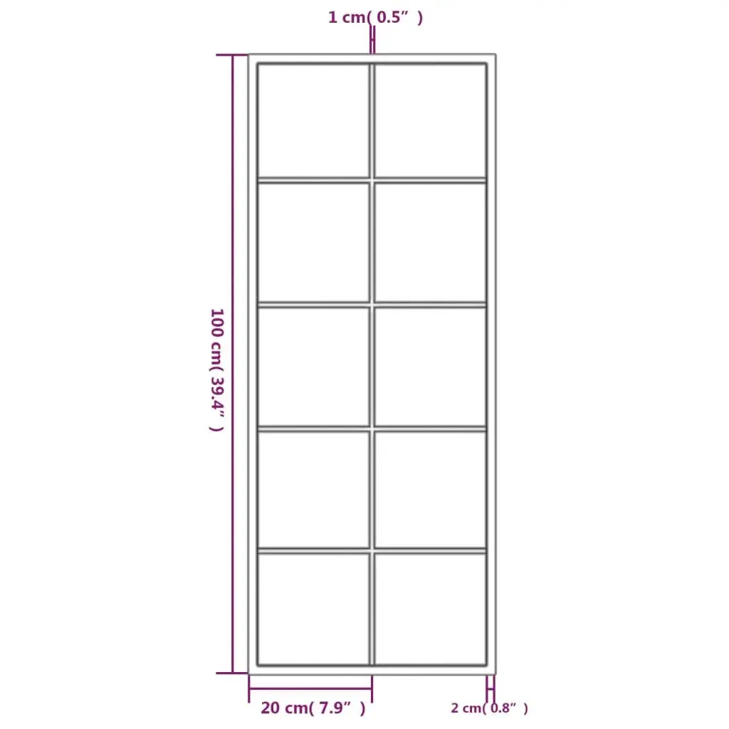 Wall Mirrors Black 100x40 cm Metal Frame 2 Piece Decorative for Bedroom Bathroom
