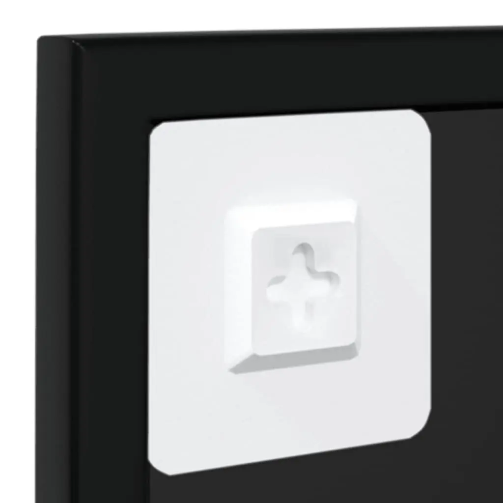 Wall Mirrors Set of 2 Black Metal Frame Square 100x60cm Wall Mounted for Bedroom Hallway