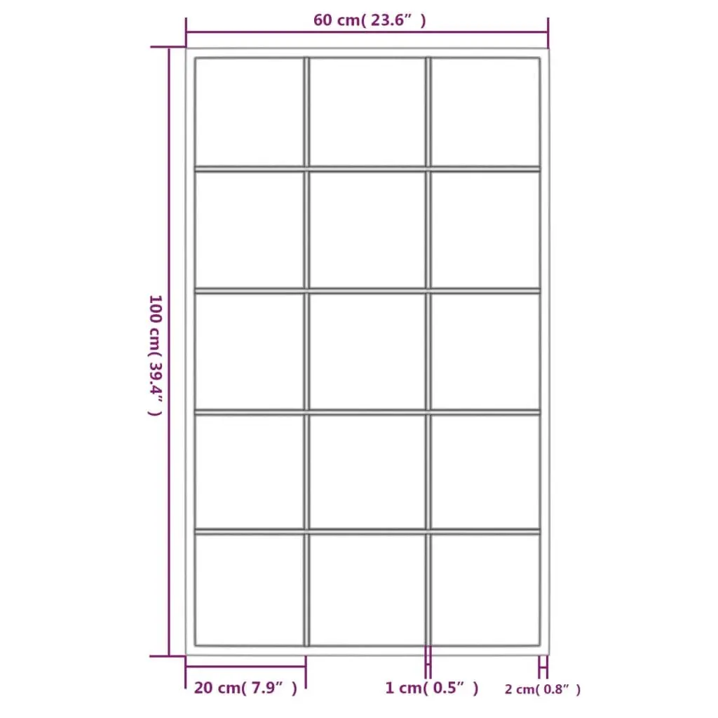Wall Mirrors Set of 2 Black Metal Frame Square 100x60cm Wall Mounted for Bedroom Hallway