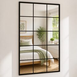 Wall Mirrors 3 Pieces Black 100x60 cm Metal Frame Bedroom Bathroom Decor