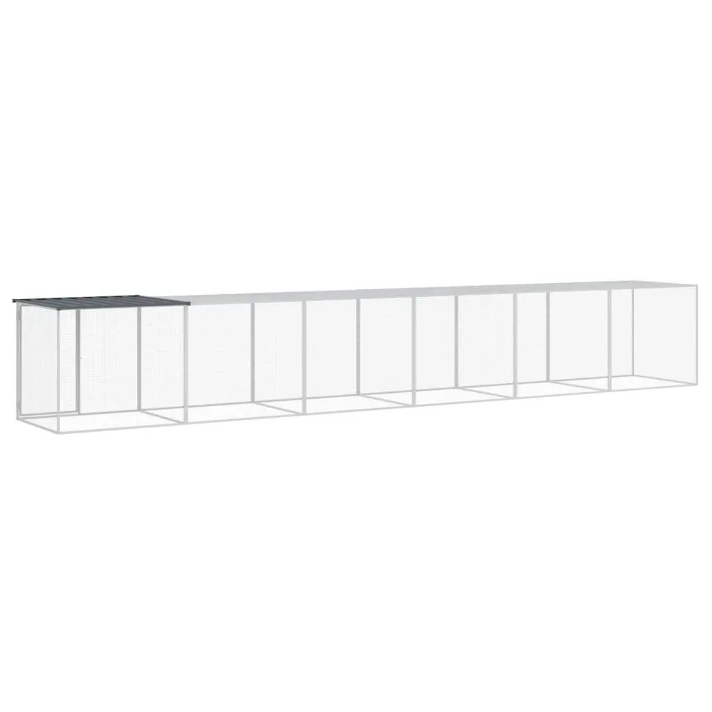 Chicken Cage with Roof 603x98x90 cm Galvanised Steel Chicken Coop Hen House Run