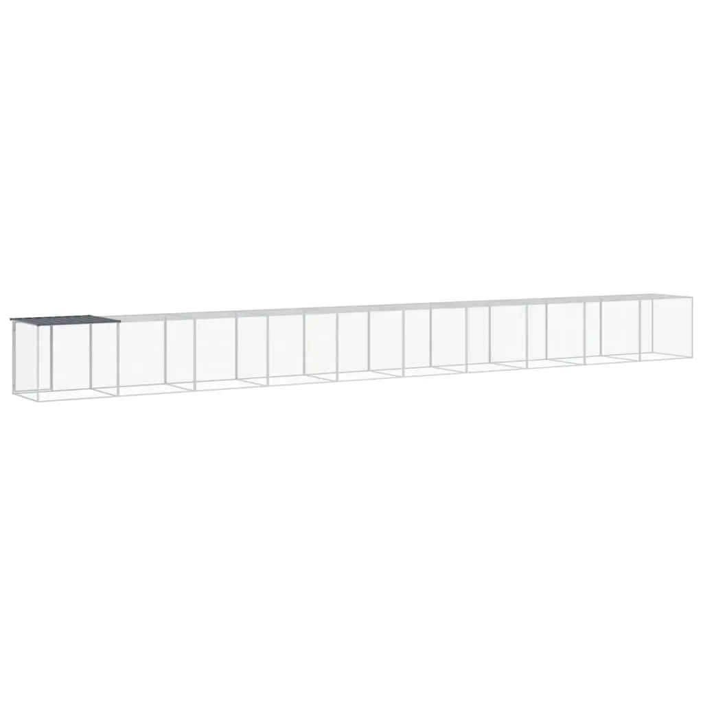 Chicken Cage Anthracite Small Animal Habitat with Roof Galvanised Steel
