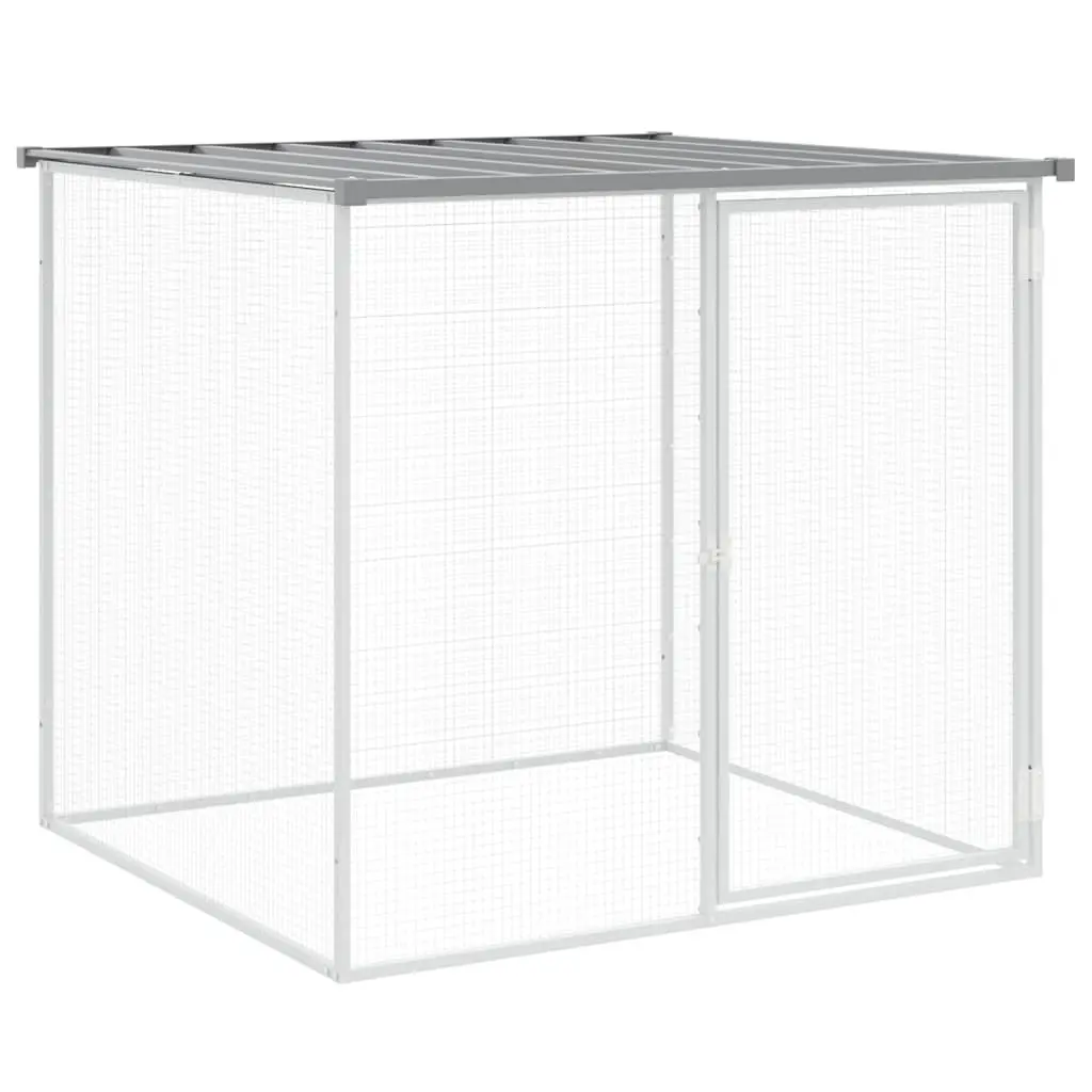 Chicken Cage Grey Small Animal Enclosure with Roof Galvanised Steel
