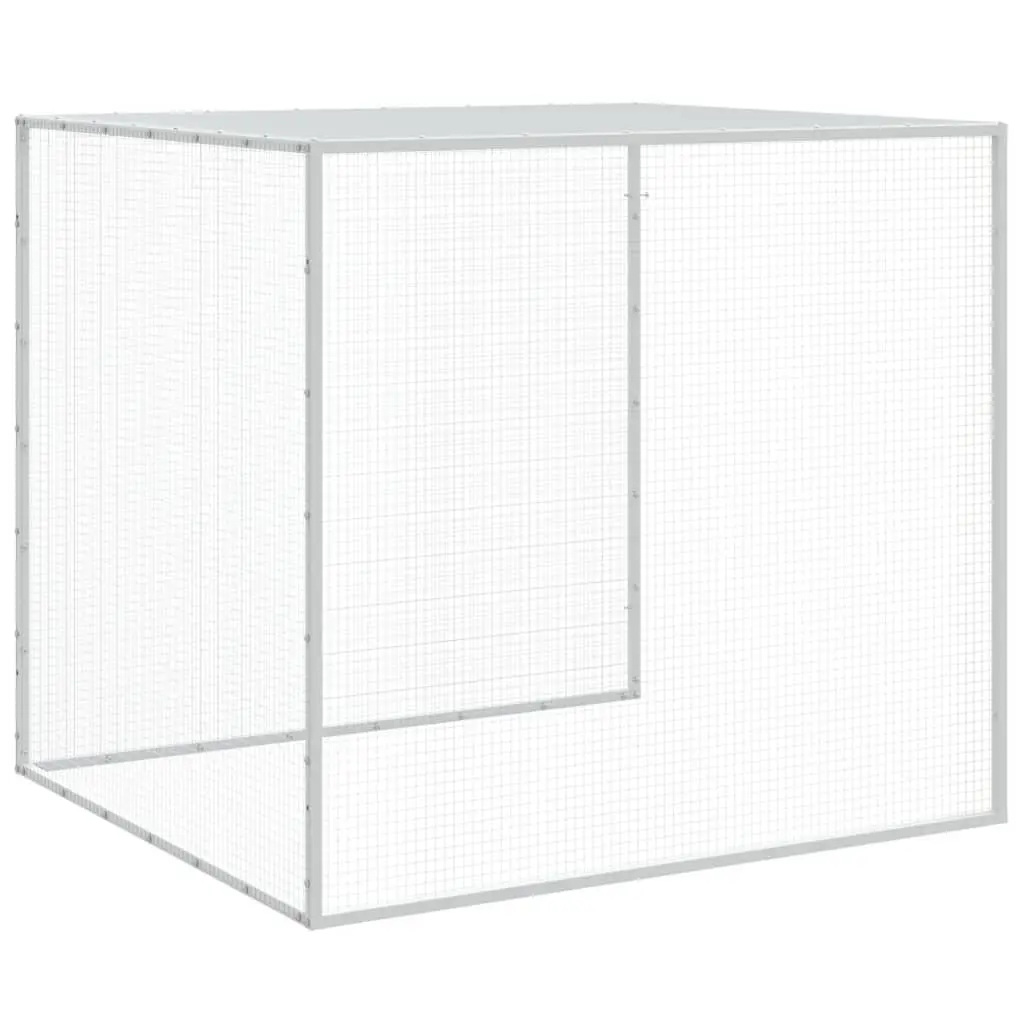 Chicken Cage Grey Small Animal Enclosure with Roof Galvanised Steel
