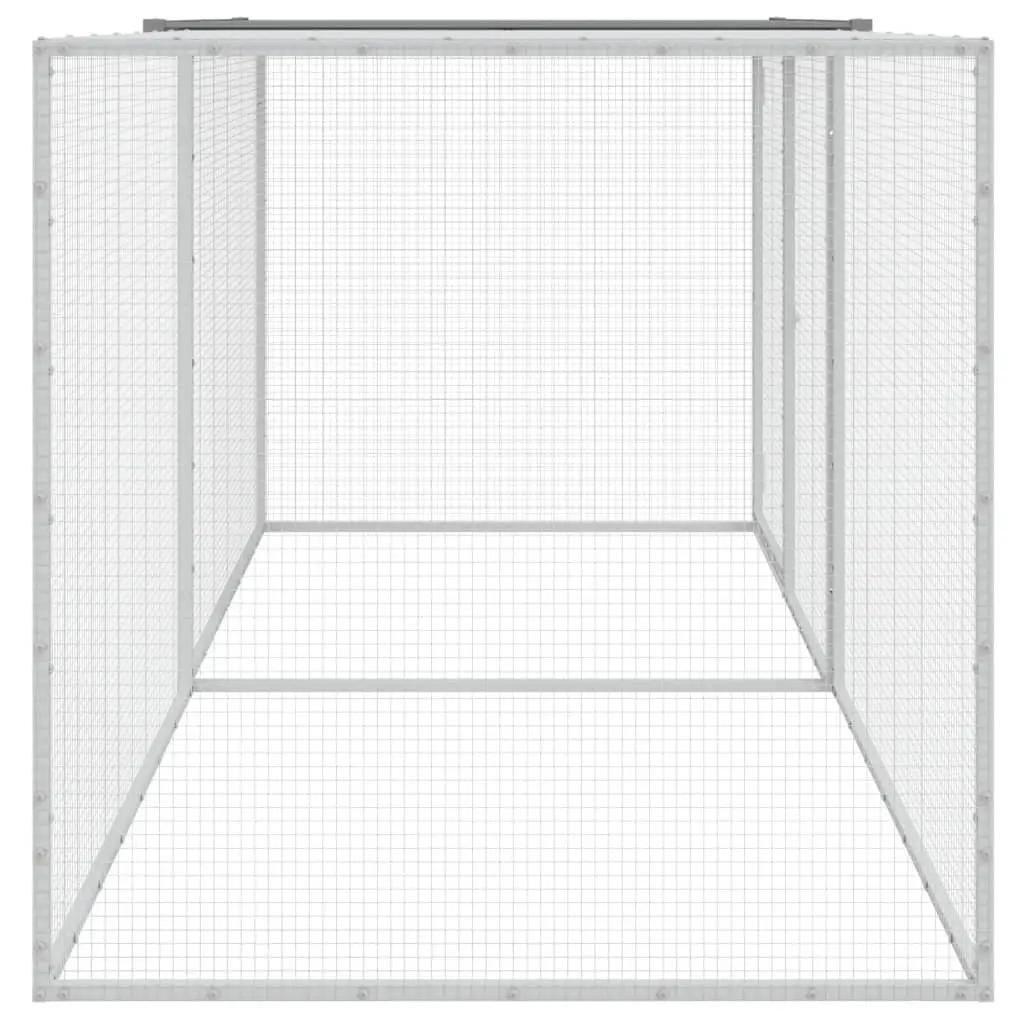 Chicken Cage Grey Small Animal Enclosure with Roof Galvanised Steel