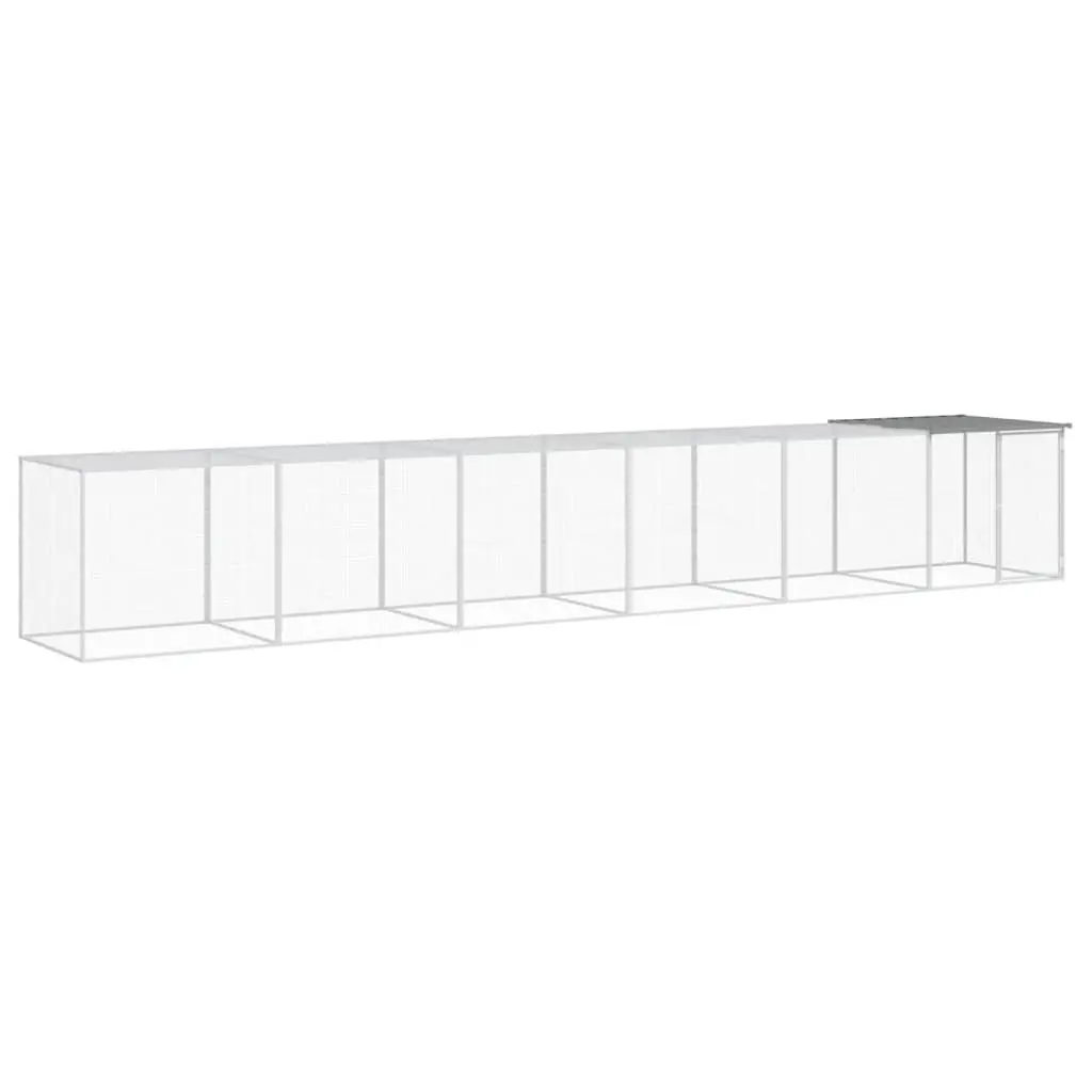 Chicken Cage with Roof 603x98x90 cm Galvanised Steel Coop Hen House Run Pen