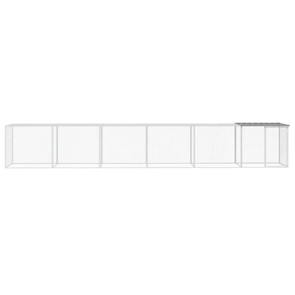Chicken Cage with Roof 603x98x90 cm Galvanised Steel Coop Hen House Run Pen