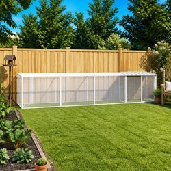 Chicken Cage with Roof 803x98x90 cm Galvanised Steel Chicken Coop Hen House Run