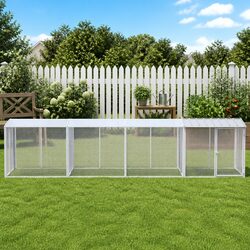 Chicken Cage with Roof 1003x98x90 cm Galvanised Steel Coop Run Hen House Pen