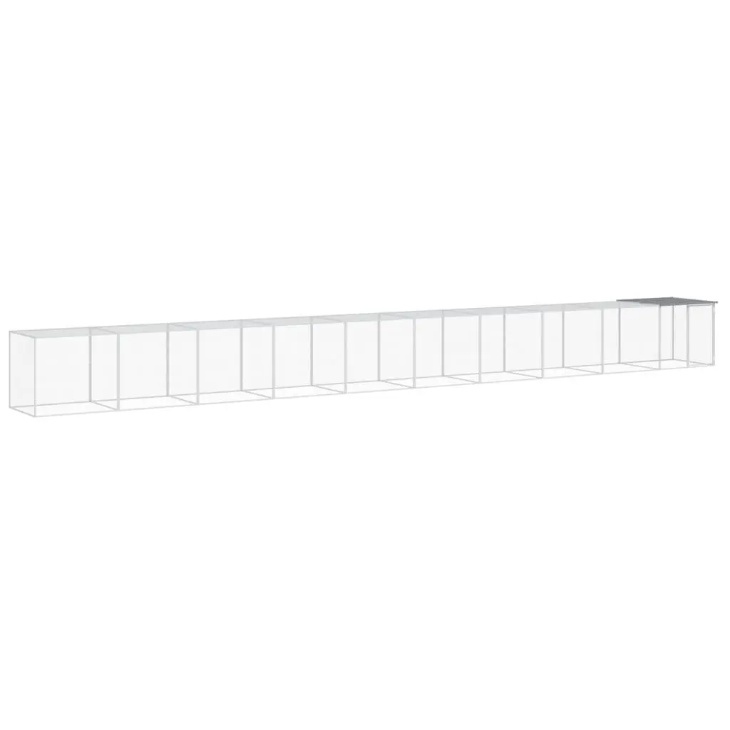 Chicken Cage Grey 1003x98x90 cm Galvanised Steel Coop Run with Roof