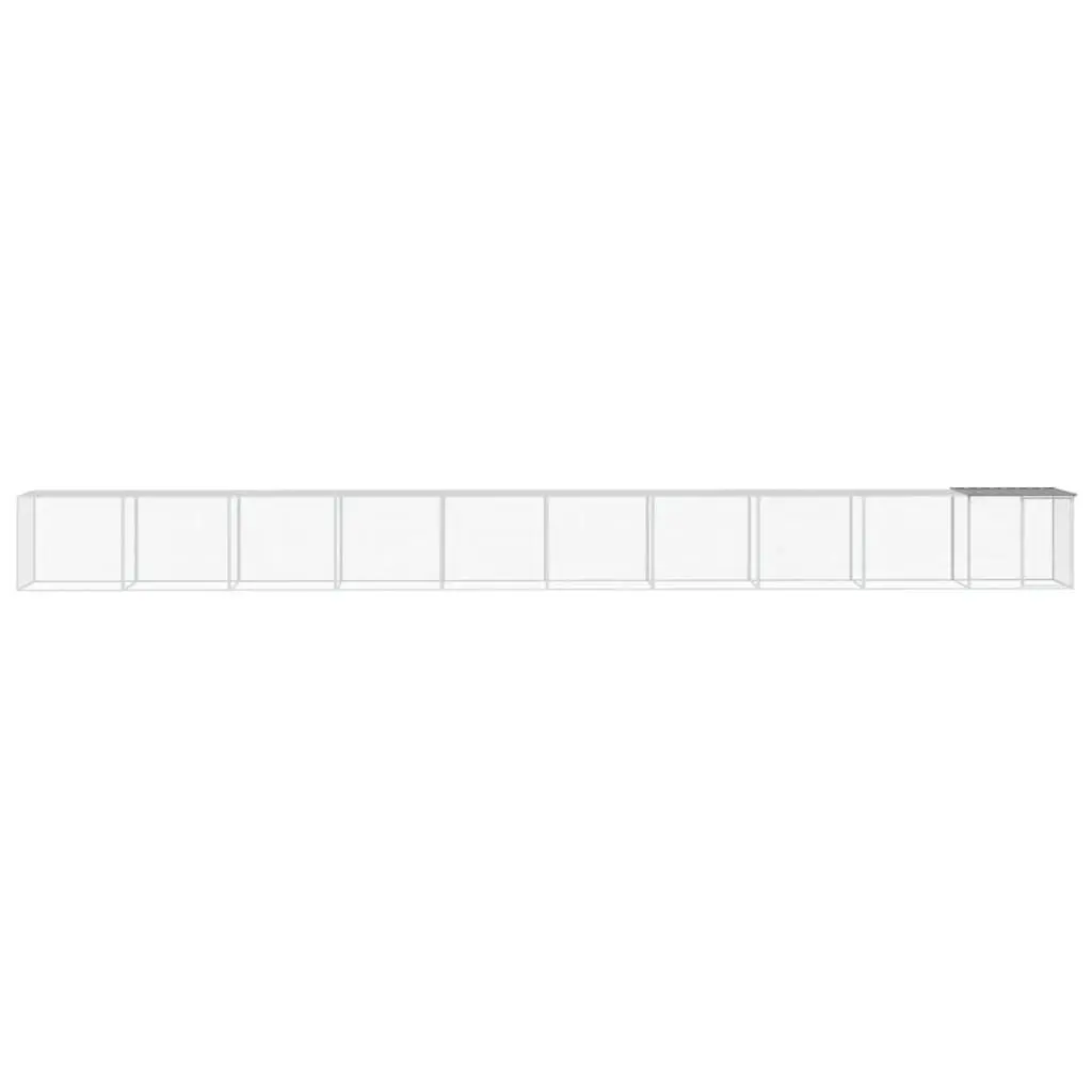 Chicken Cage Grey 1003x98x90 cm Galvanised Steel Coop Run with Roof