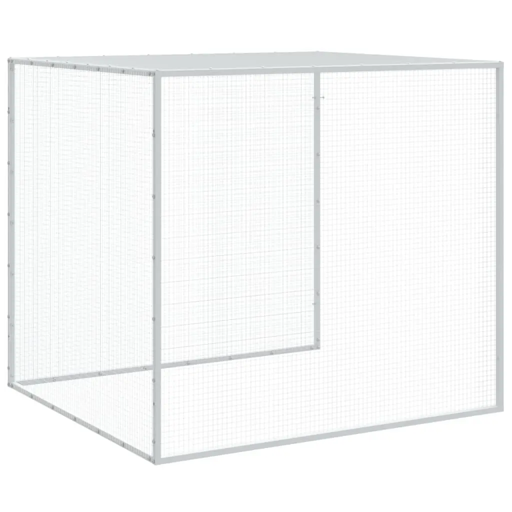Chicken Cage Grey 1003x98x90 cm Galvanised Steel Coop Run with Roof