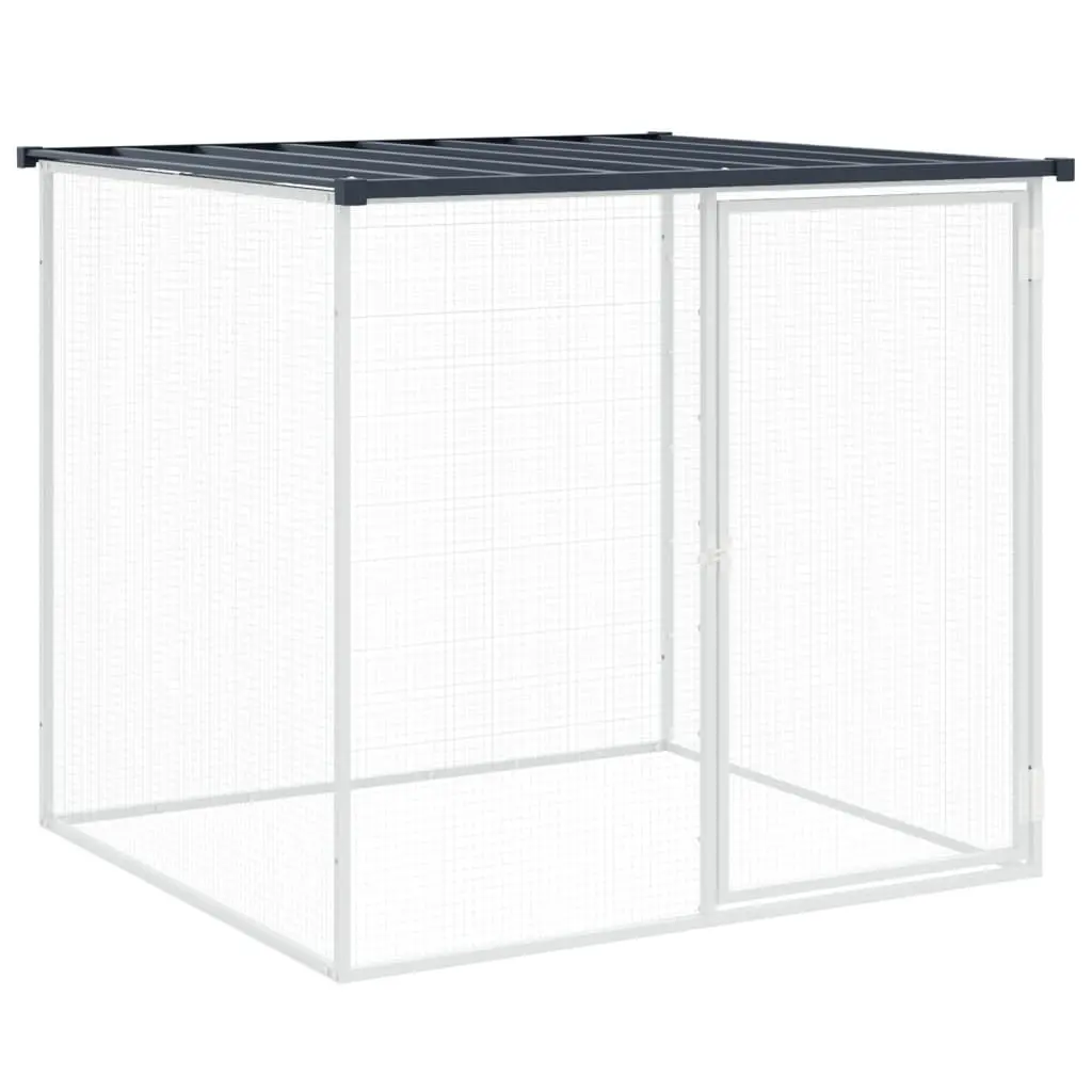Chicken Cage Anthracite 403x98x90 cm Galvanised Steel with Roof