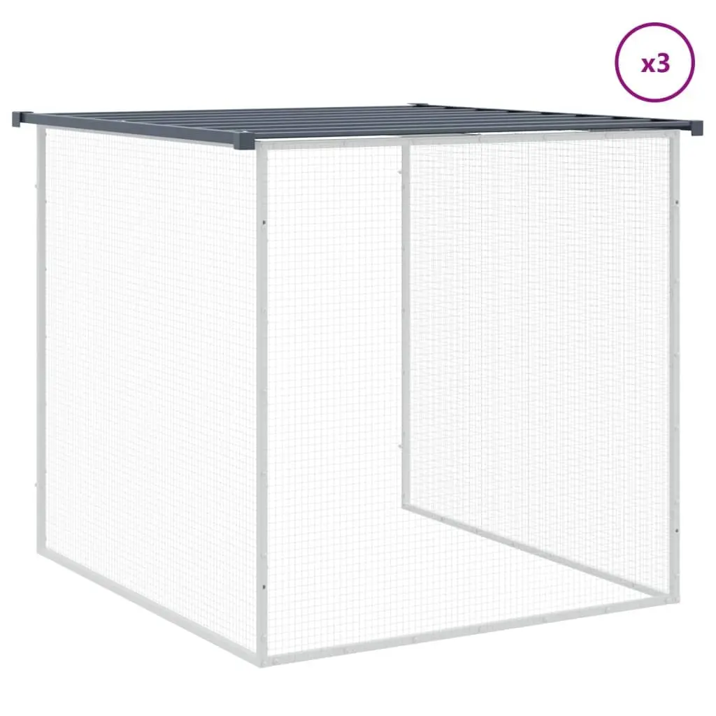 Chicken Cage Anthracite 403x98x90 cm Galvanised Steel with Roof
