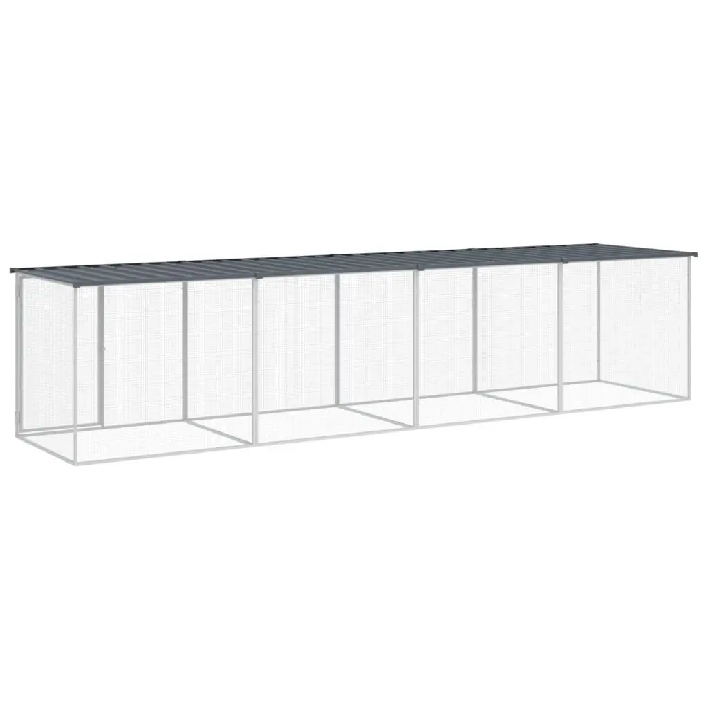 Chicken Cage Anthracite 403x98x90 cm Galvanised Steel with Roof